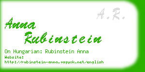 anna rubinstein business card